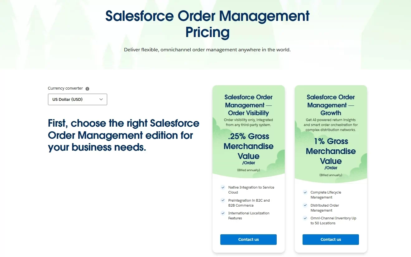 Salesforce order management pricing