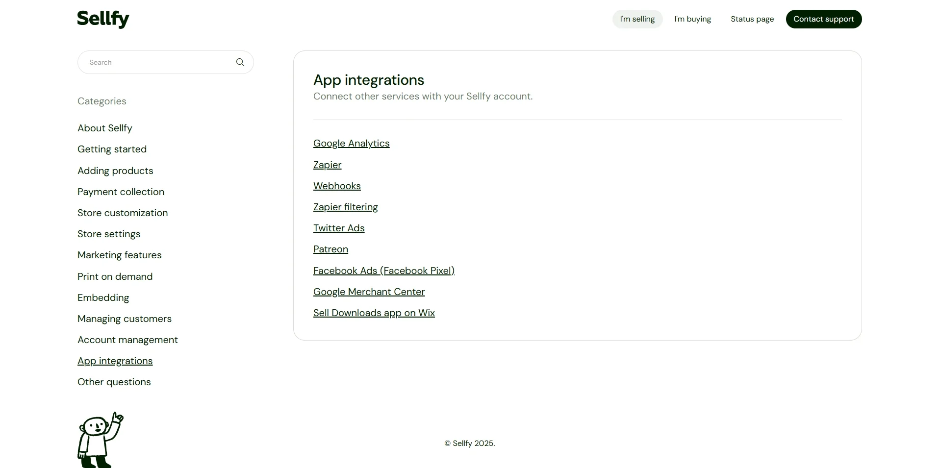 Sellfy integrations