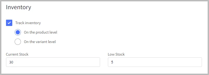 Track inventory on BigCommerce