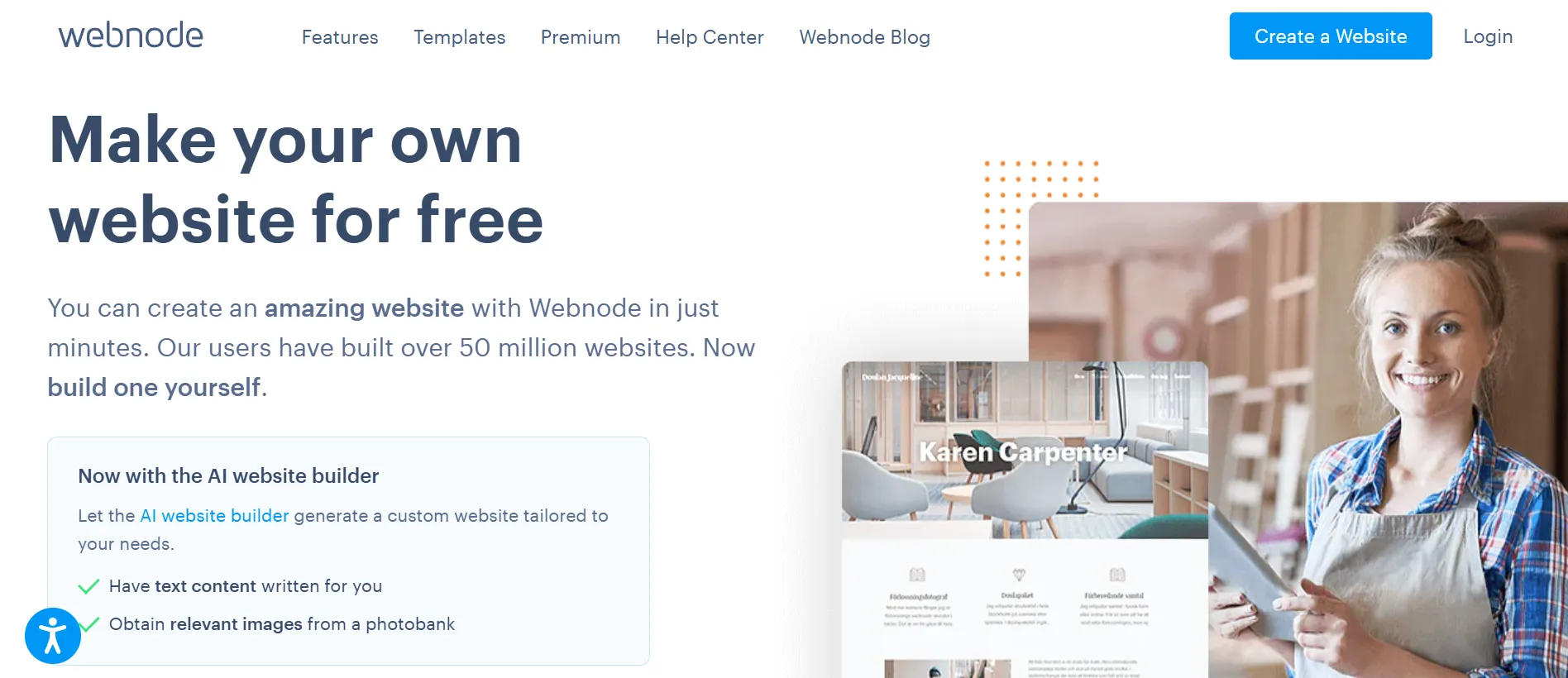 Webnode homepage