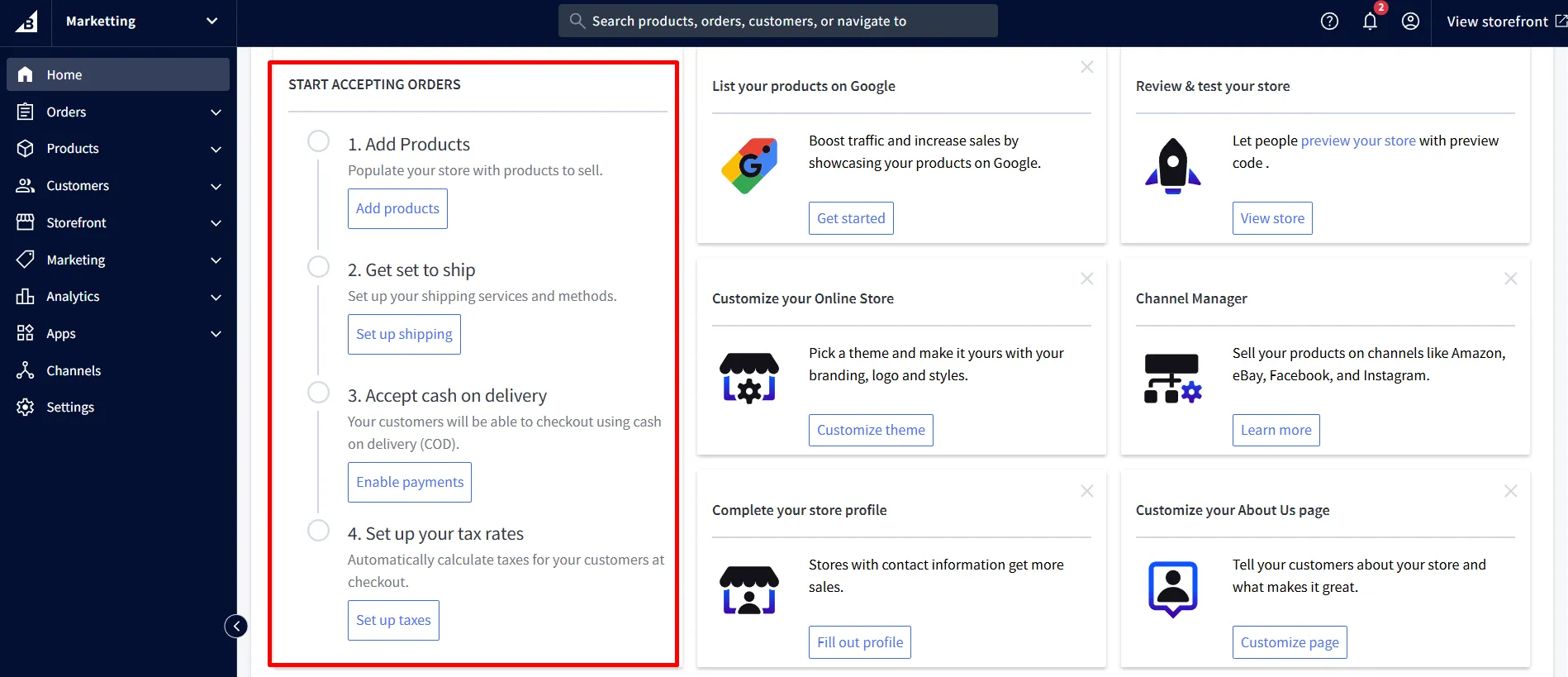 BigCommerce setup guide