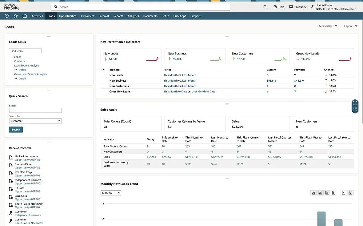 NetSuite Marketing feature