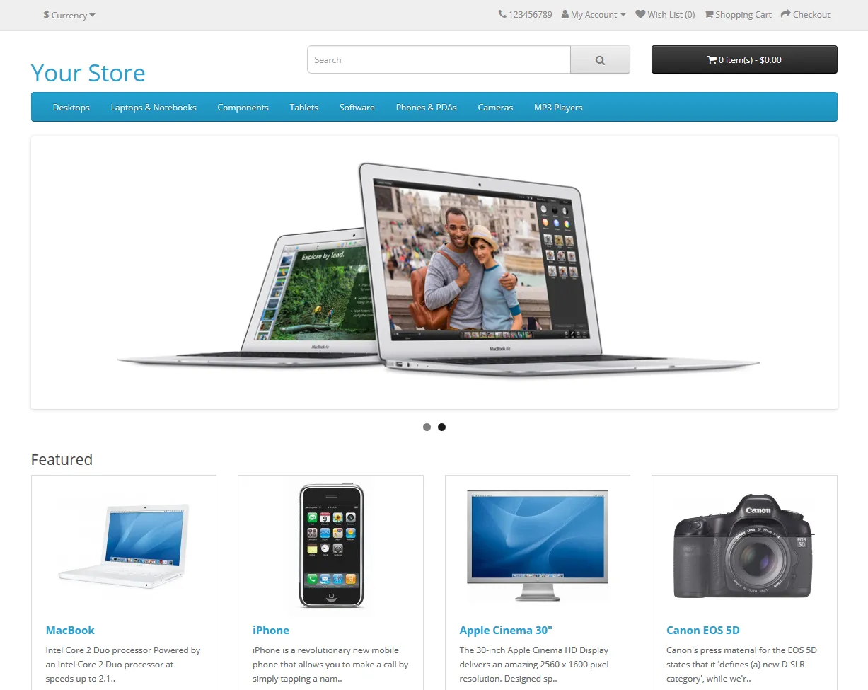 OpenCart default theme