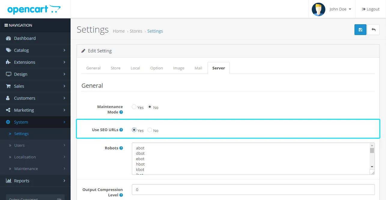 OpenCart SEO URLs optimization