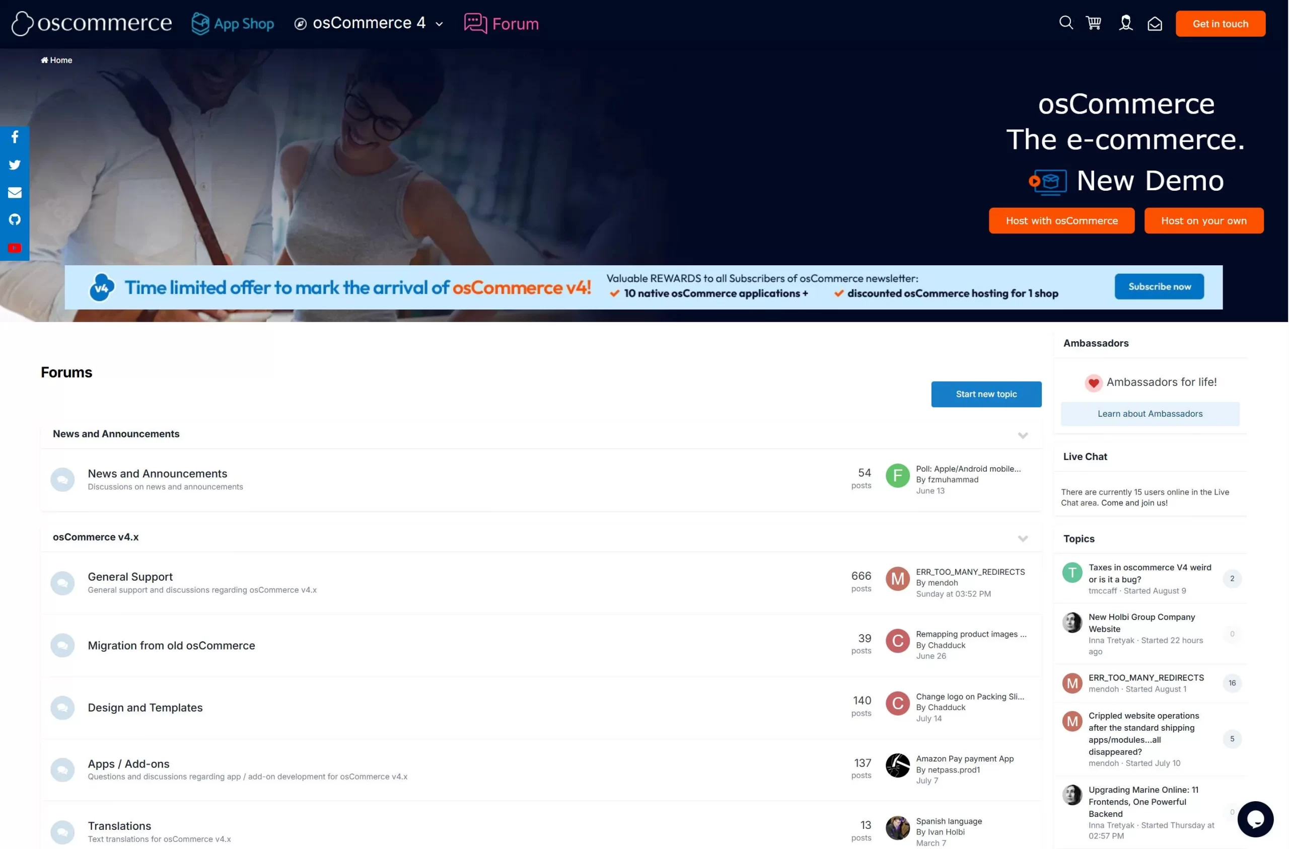 osCommerce community forum