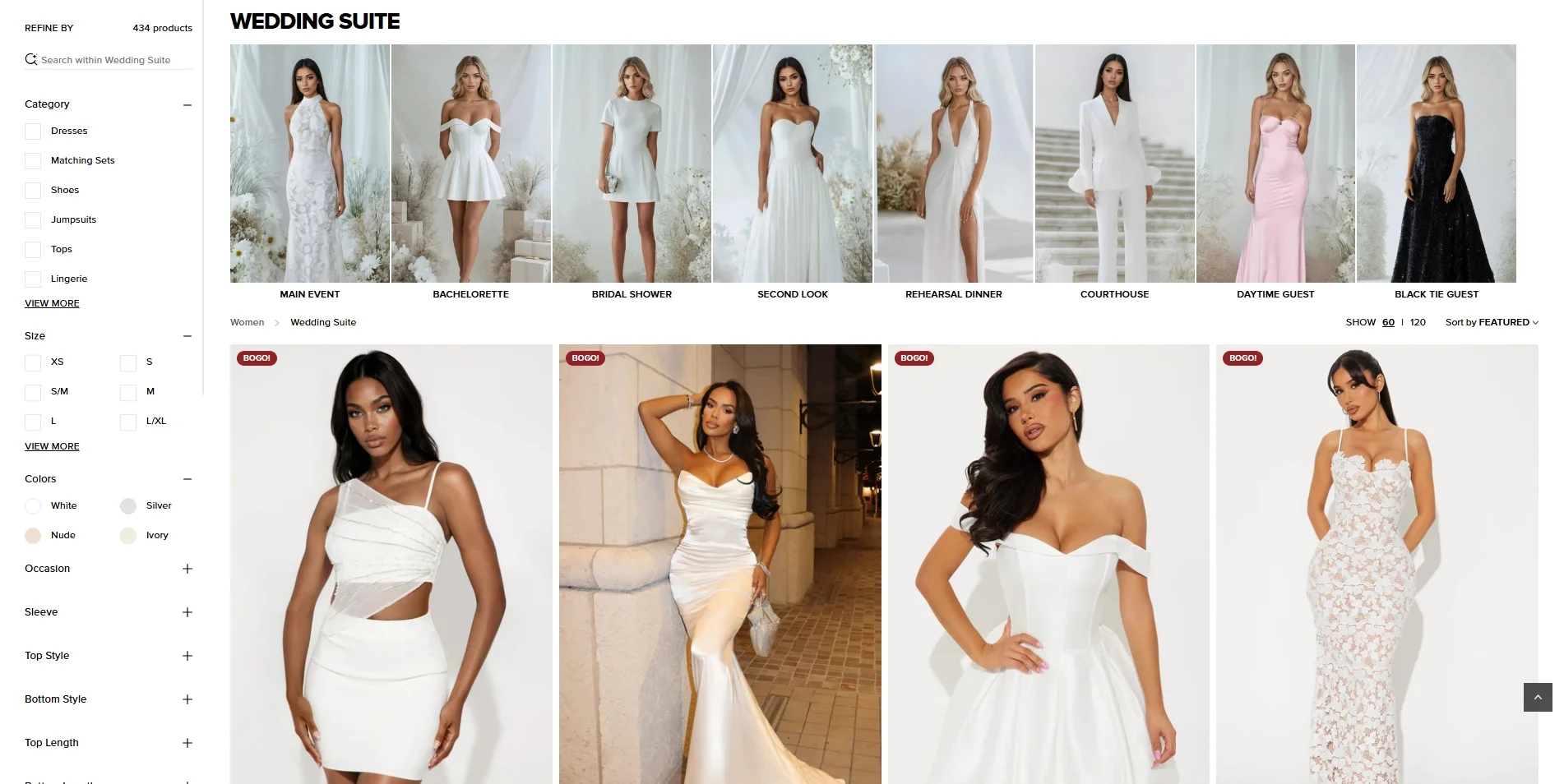 An example of product discovery through advanced product filtering