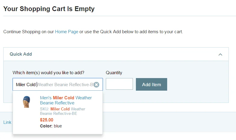 Quick order on NetSuite