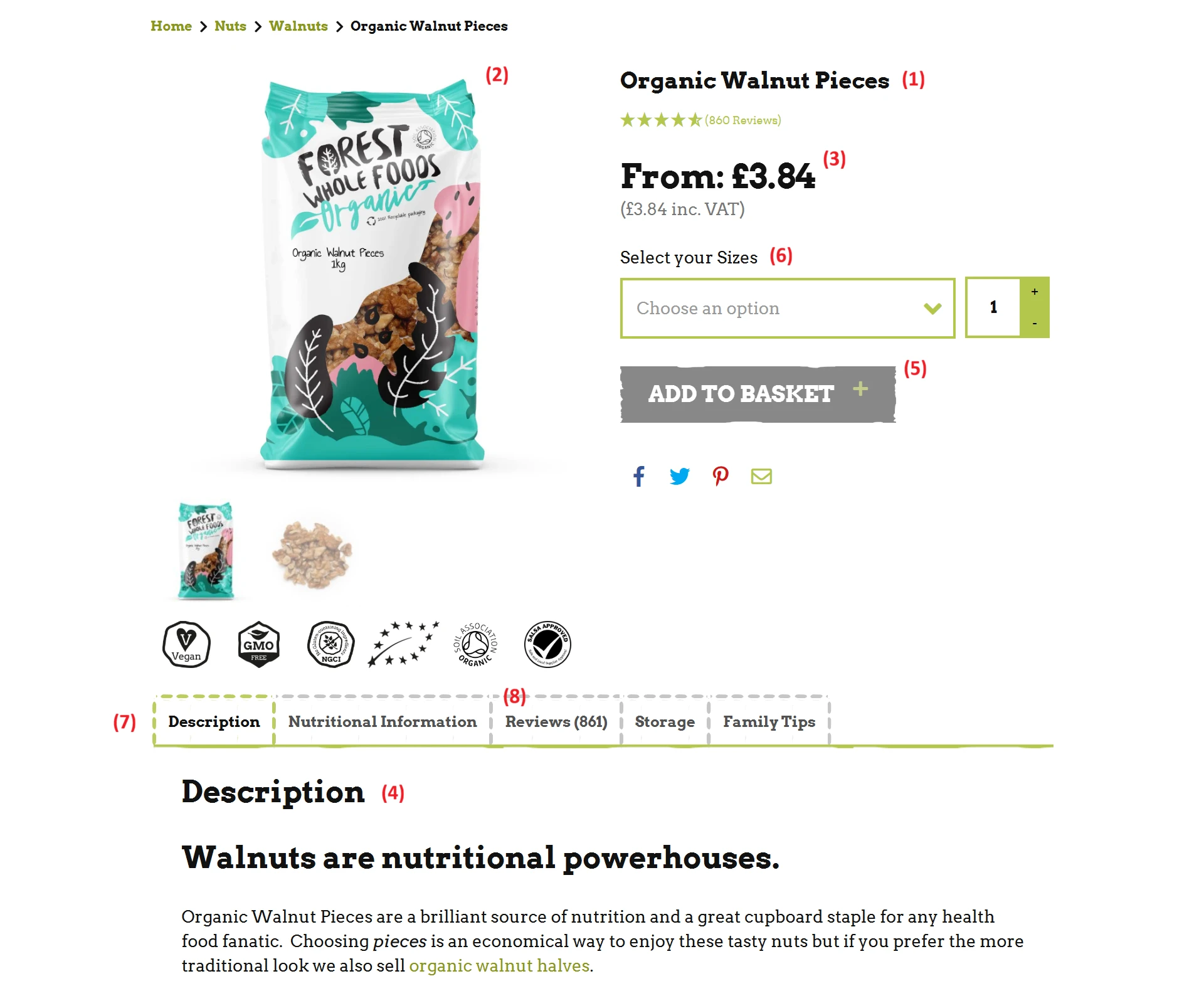 Default elements of WooCommerce product page