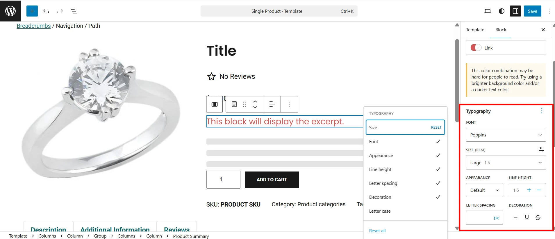 Step 3.4: Select the font settings you want