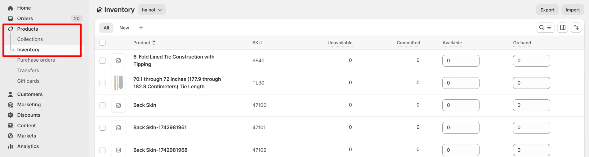 Step 1: Open the Inventory dashboard