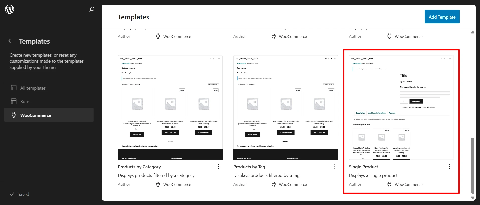 Step 1.1: Select Single Product template