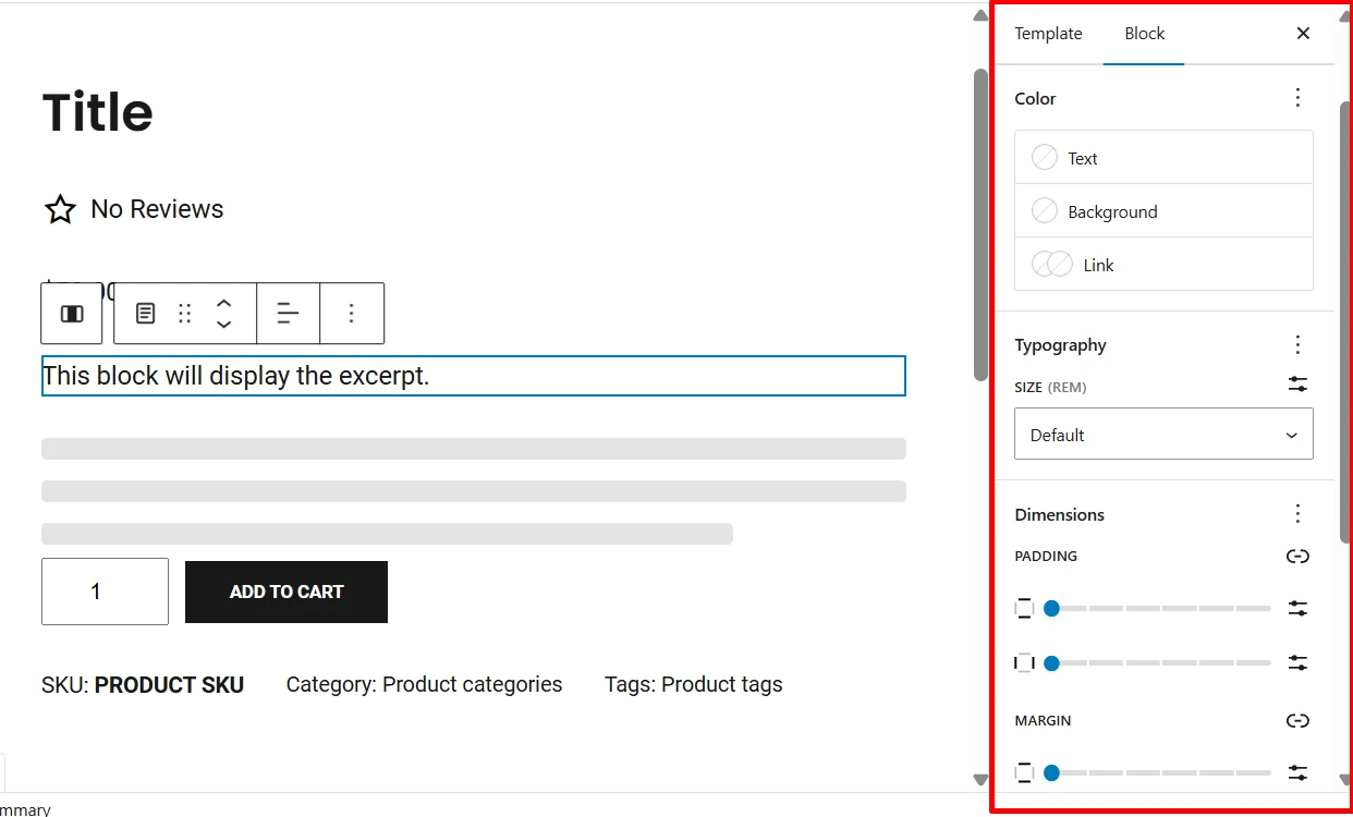 Step 3.1: Open the block settings