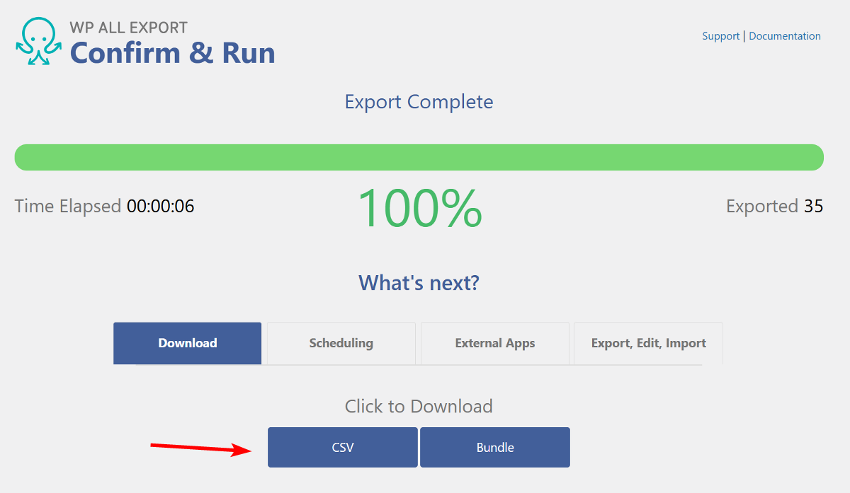 Step 6: Download your exported file