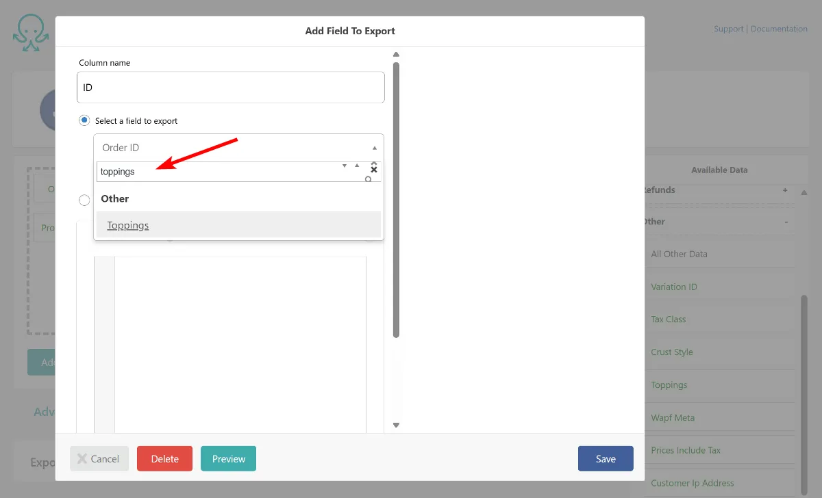 Step 4c: Add custom field manually