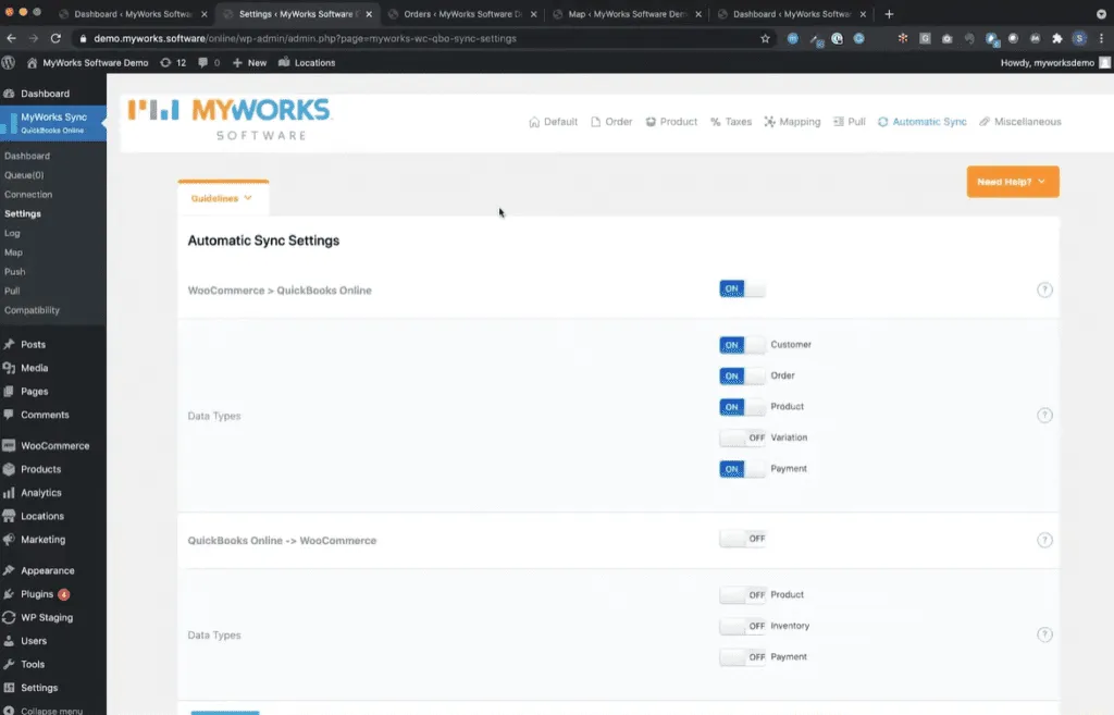 Step 3.2: Configure automatic sync with MyWorks
