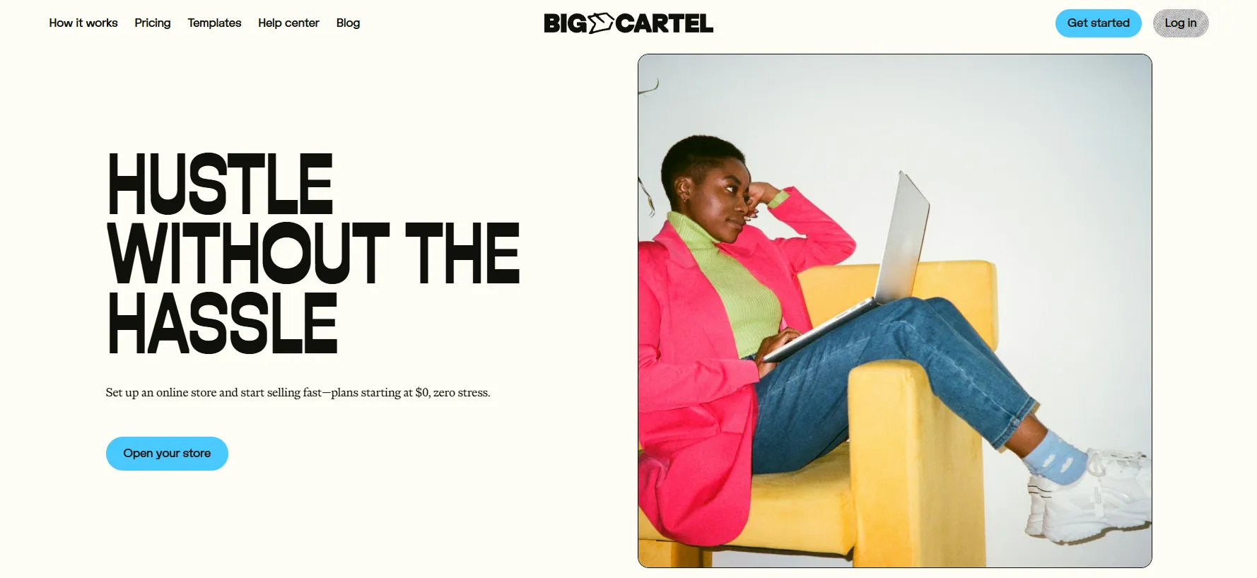Big Cartel homepage