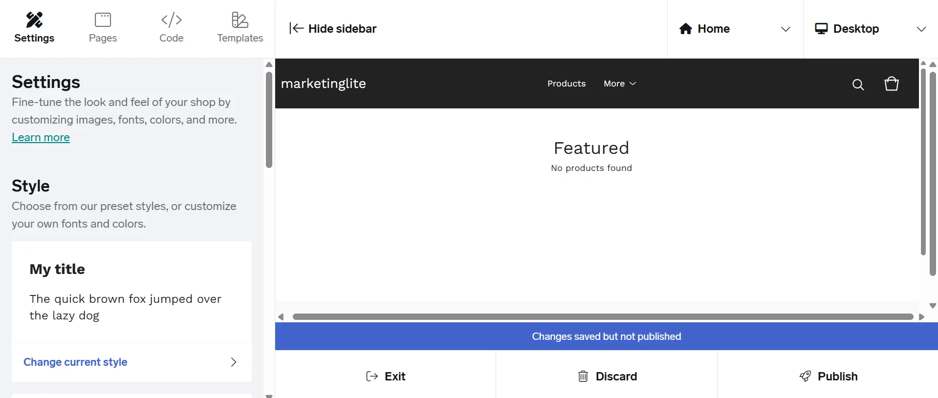 Big Cartel customization settings tool