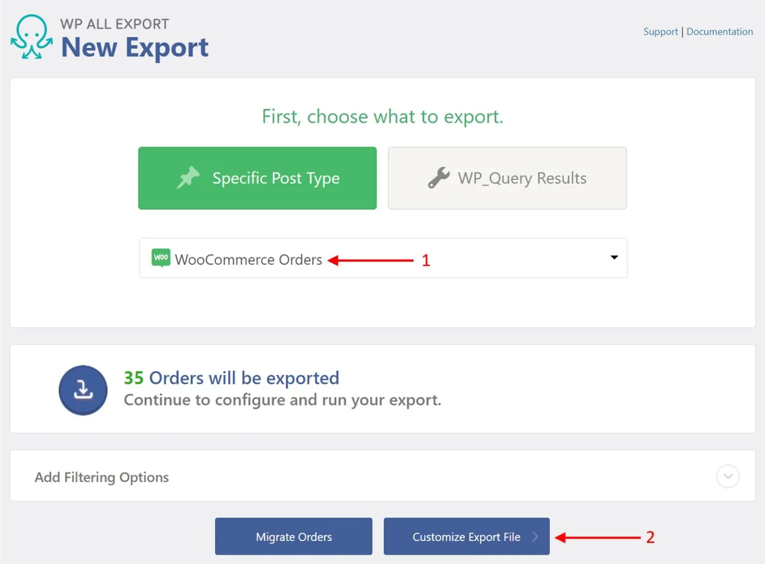 Step 2: Create a new export