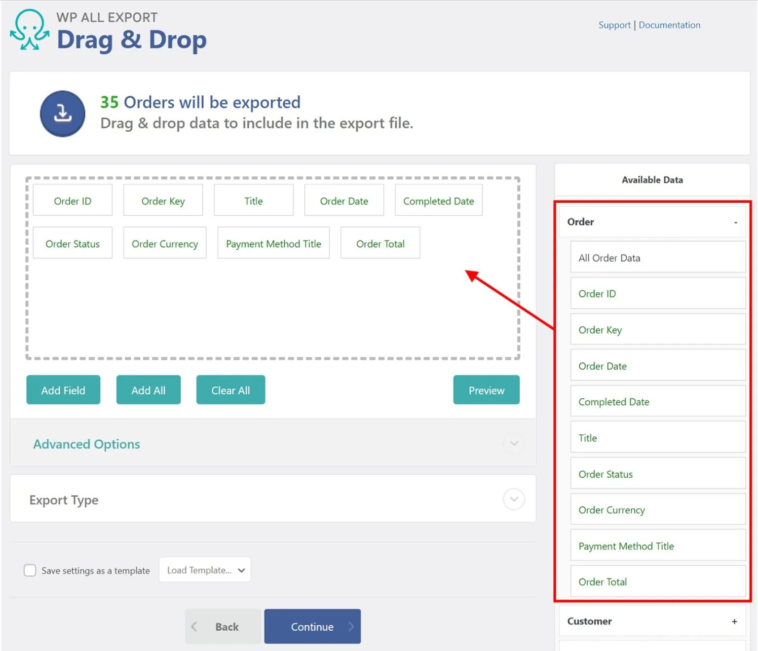 Step 4a: Drag standard WooCommerce