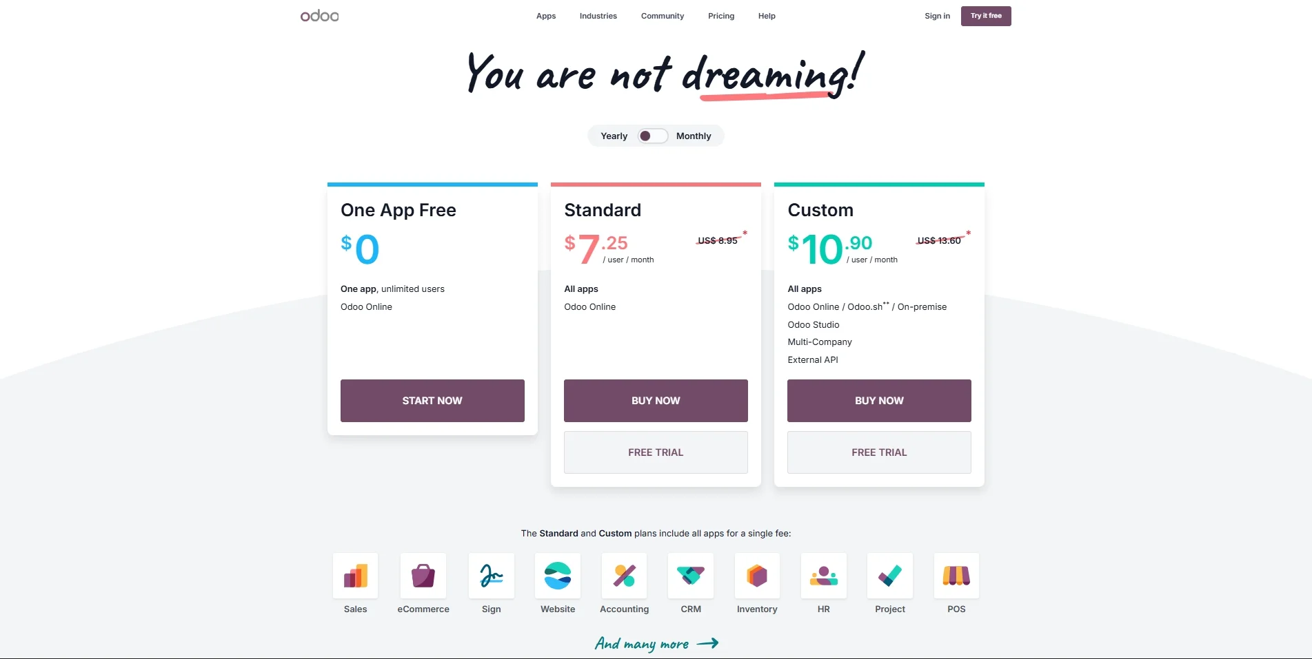 Odoo pricing
