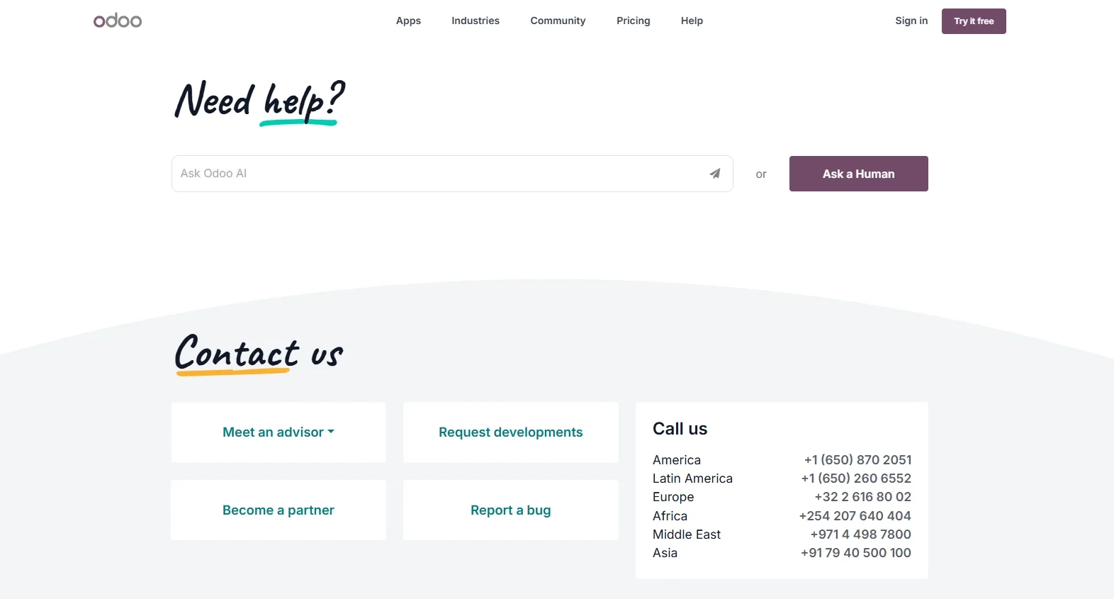 Odoo support