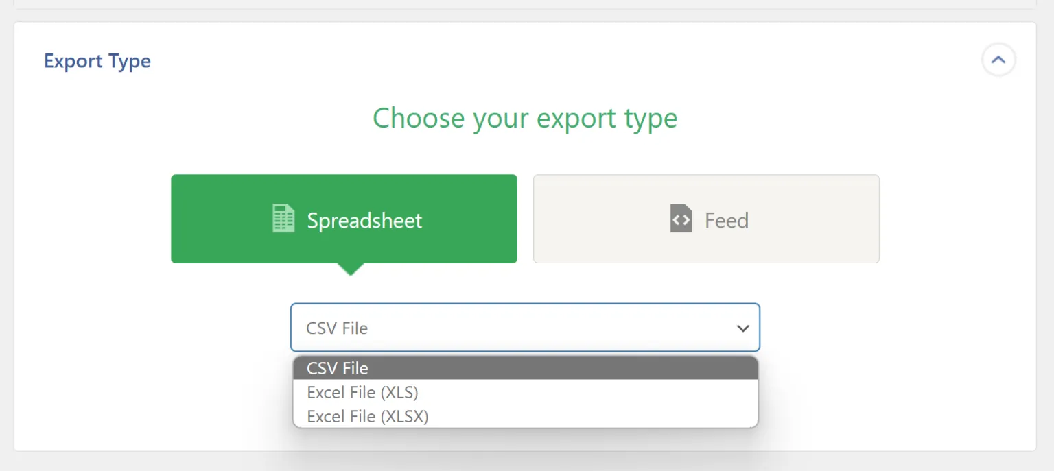 Step 4d: Choose export file type