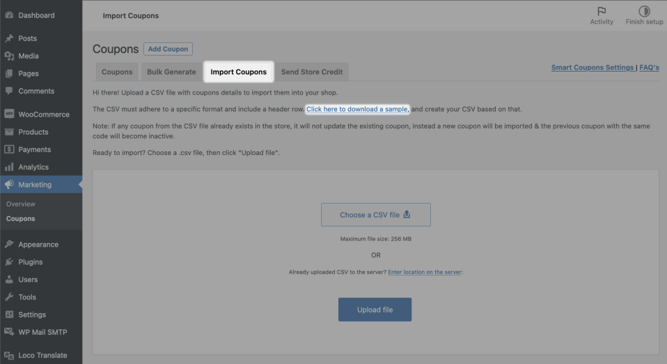 Step 4.1: Download the sample CSV file