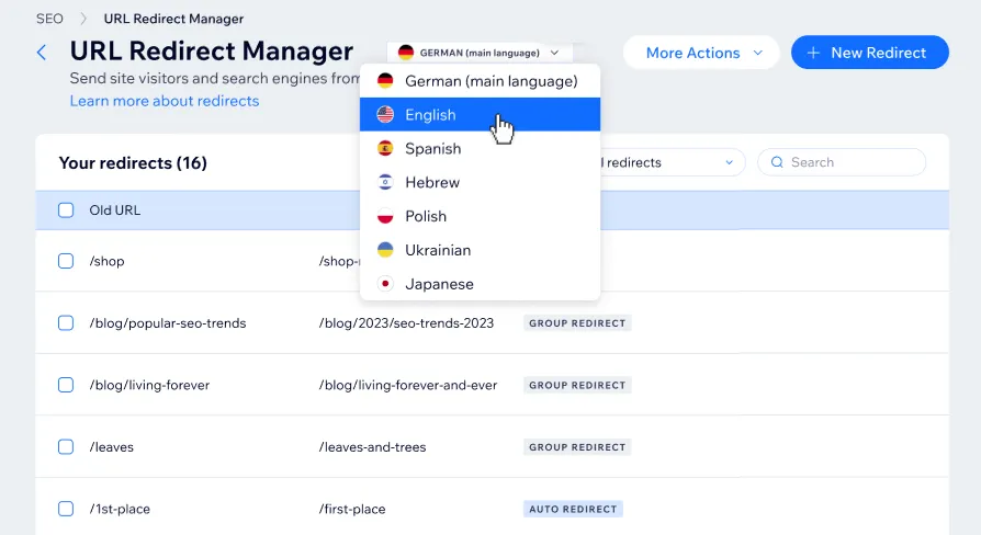 wix-redirect-manager