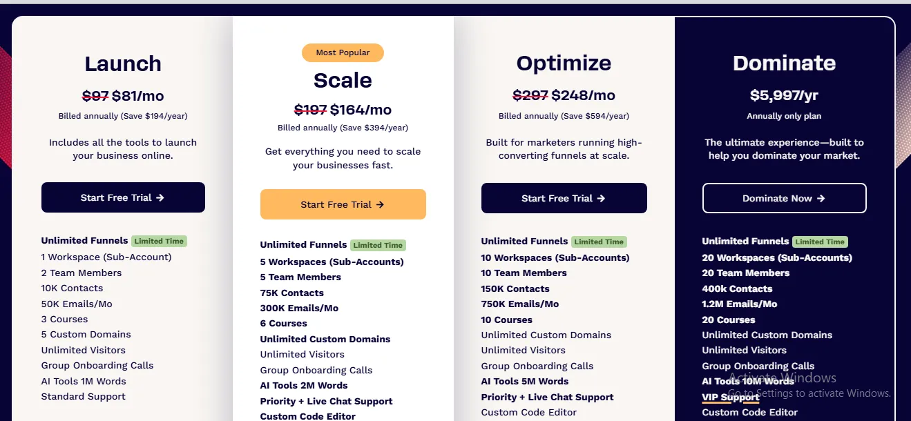 clickfunnels-pricing-plans
