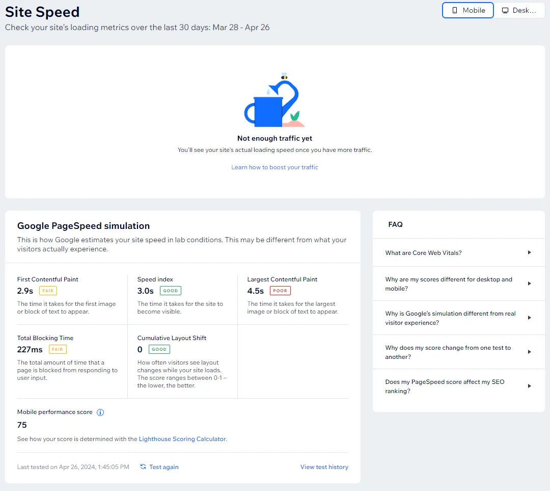 wix-site-speed-dashboard