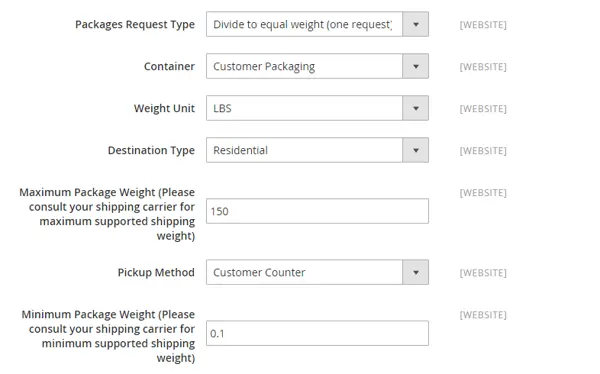 Configure container and packaging settings