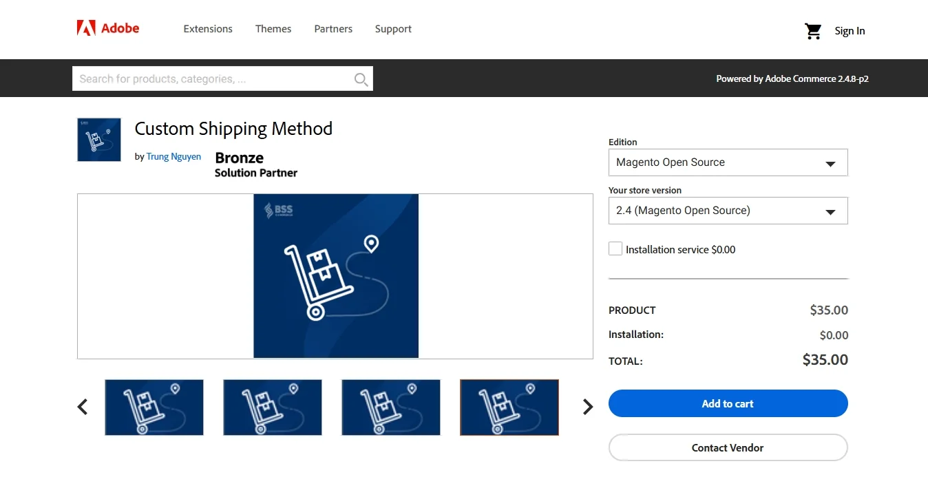 Custom Shipping Method by BSS Commerce