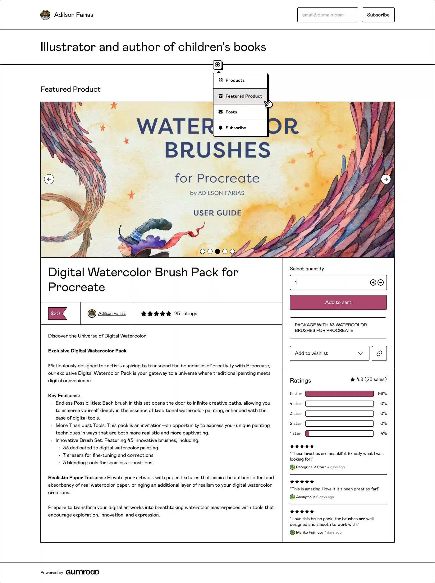 Design a webpage on Gumroad