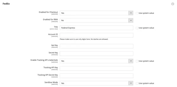 Enable FedEx for Magento shipping