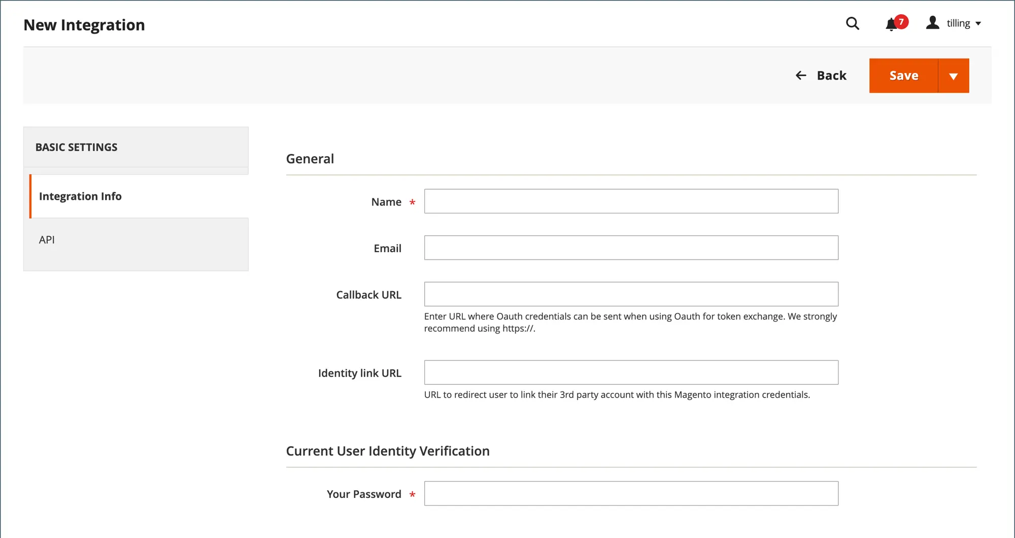 Fill in the integration details