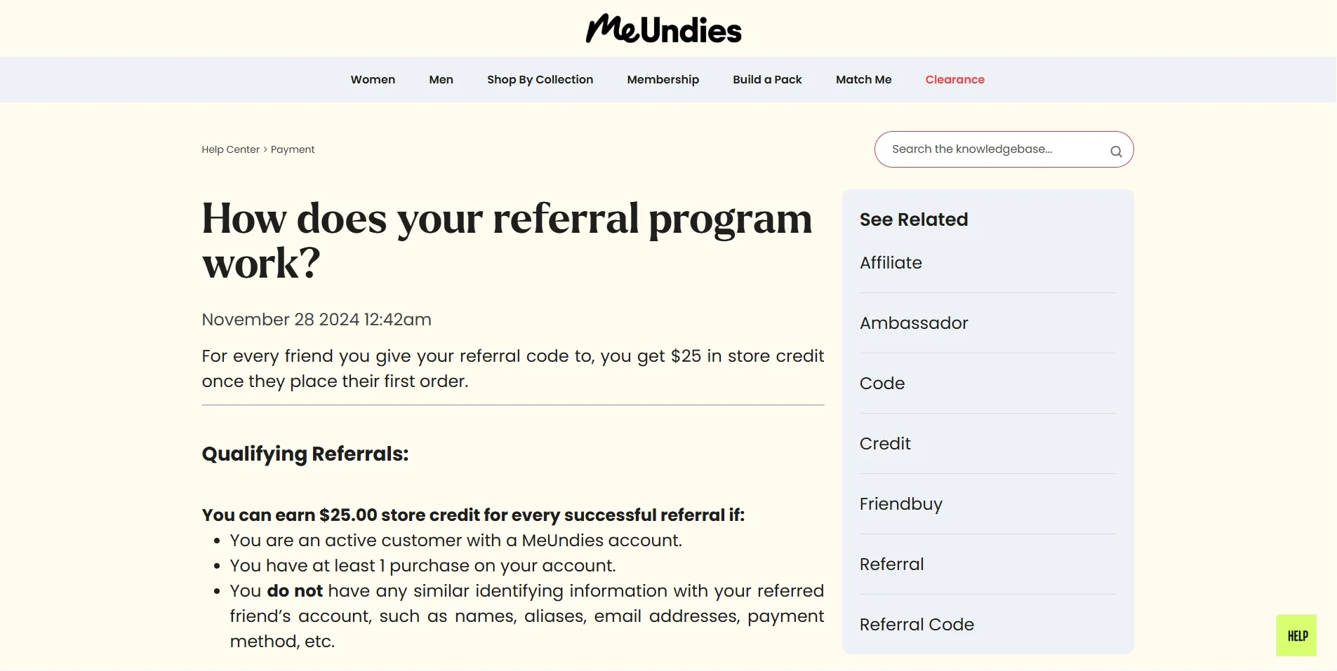An example of referral program by MeUndies