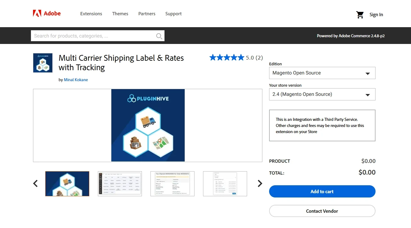Multi Carrier Shipping Label & Rates with Tracking by Pluginhive