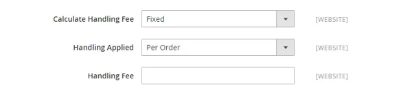 Set up UPS handling fees