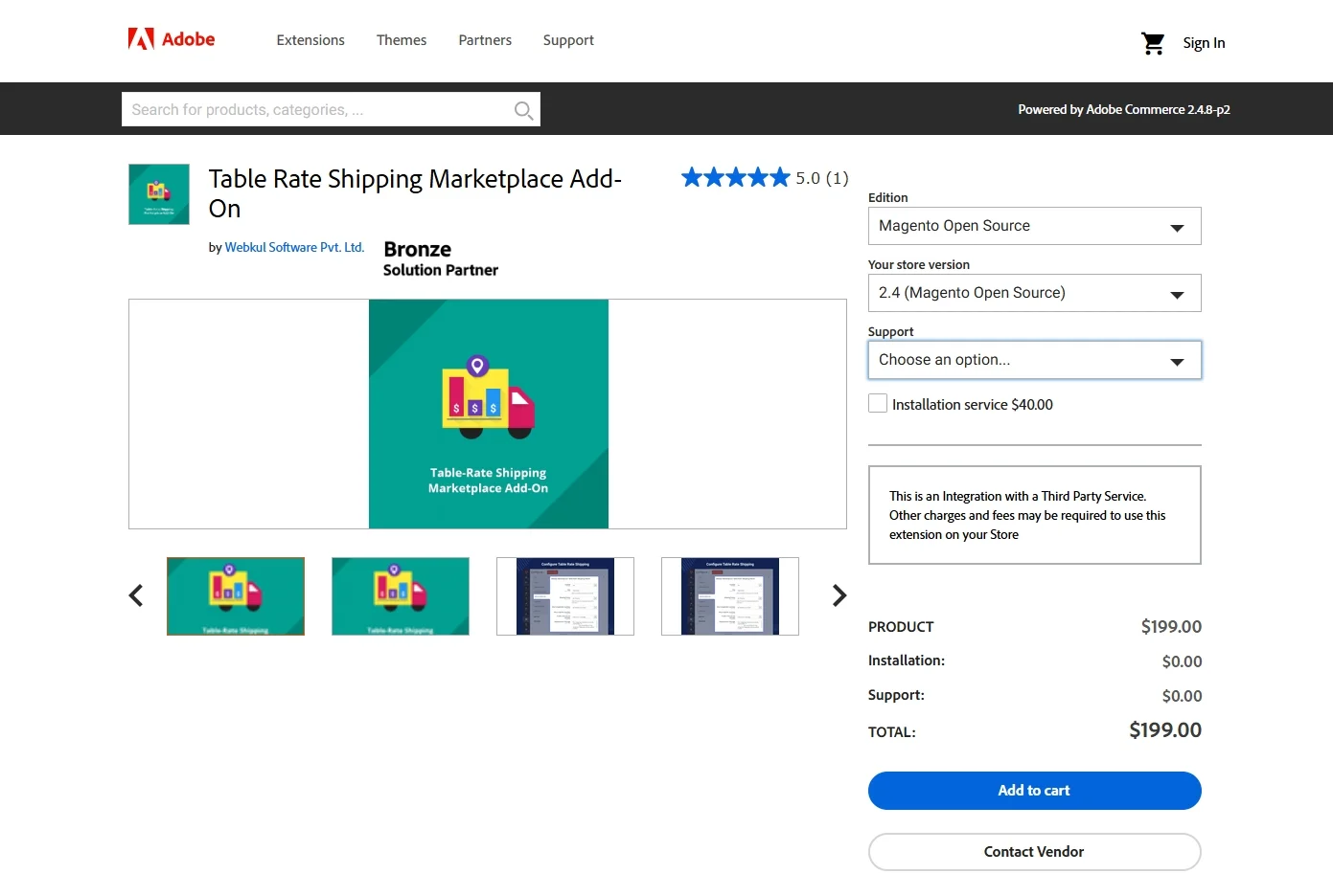 Table Rate Shipping Marketplace Addon by Webkul