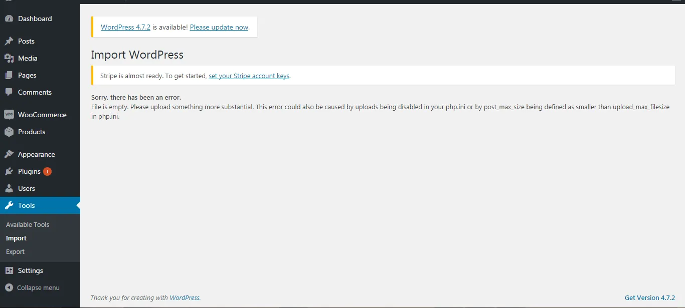 wordpress-import-issue