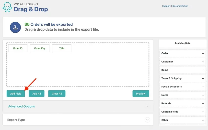 Step 3a: Click Add Field