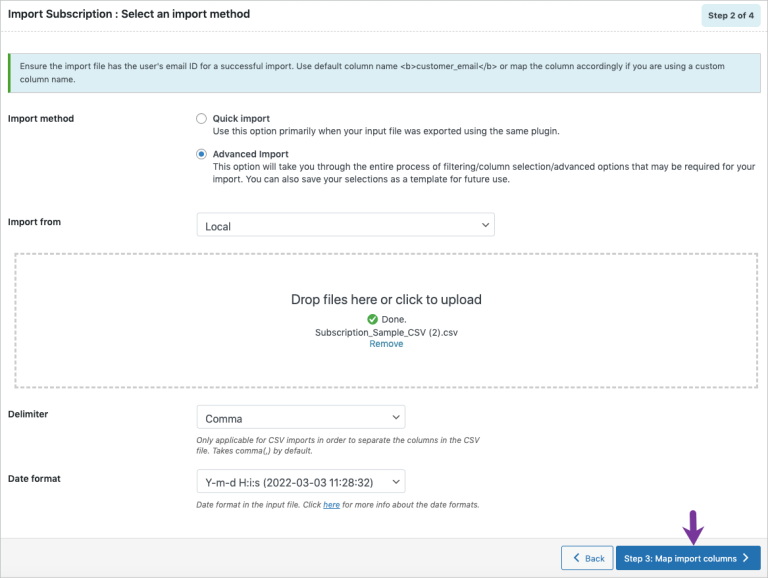 Method 3: Advanced import subscriptions to WooCommerce