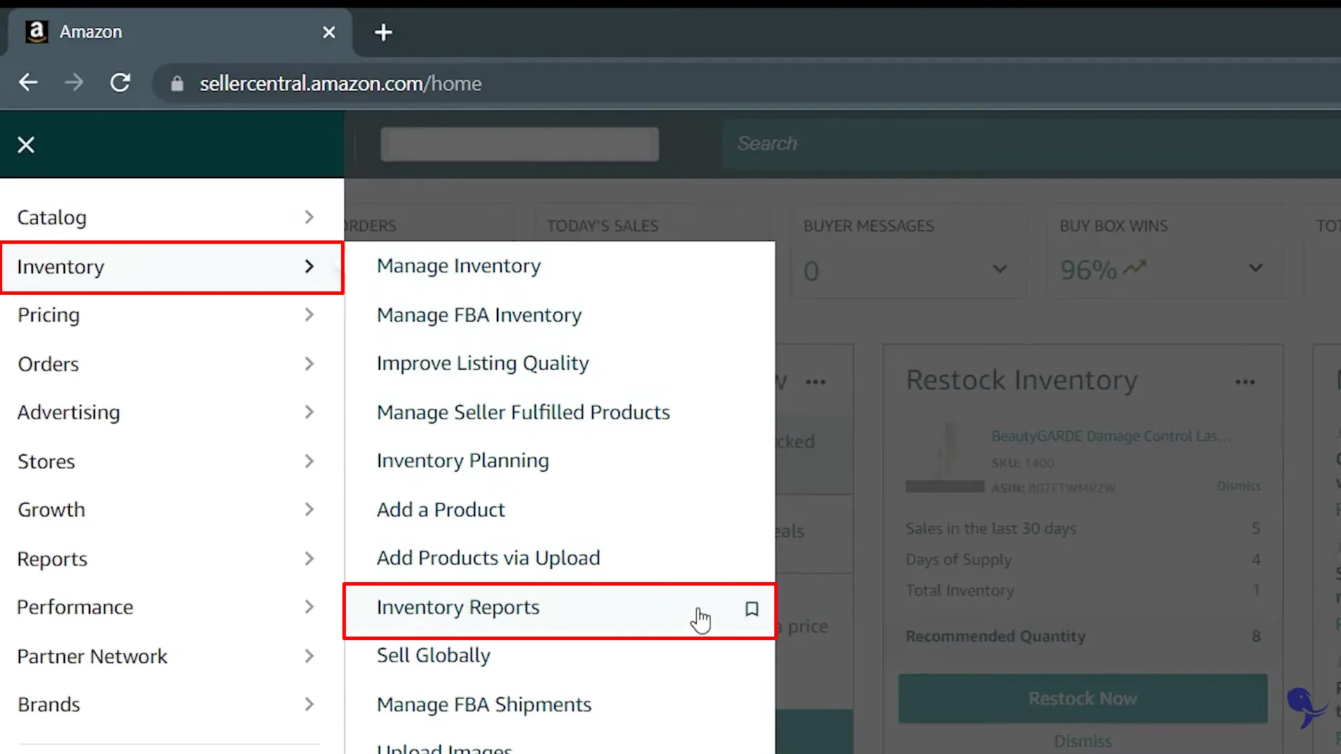 Step 1: Go to Inventory Reports