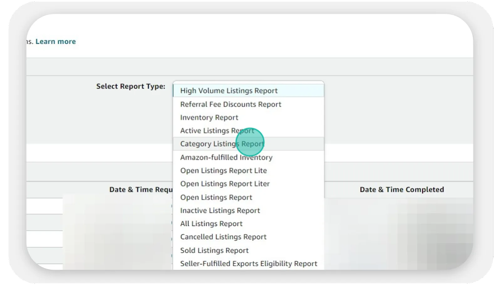 Category listing reports
