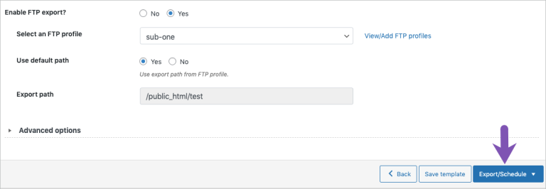 Step 5a: Configure advanced settings for export reviews