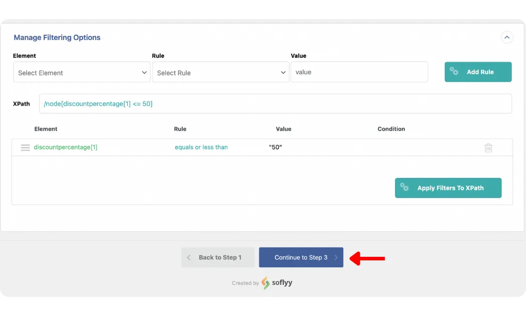 Step 4b: Filter import details