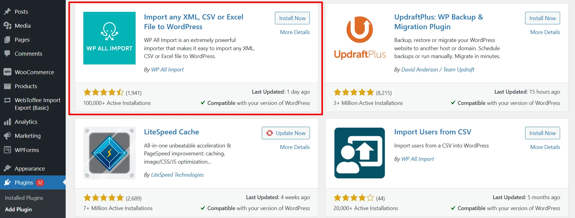 Step 2: Install WP All Import