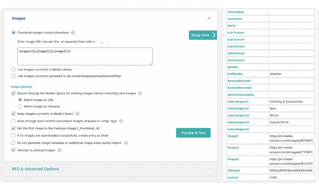 Step 5.3: Map product images