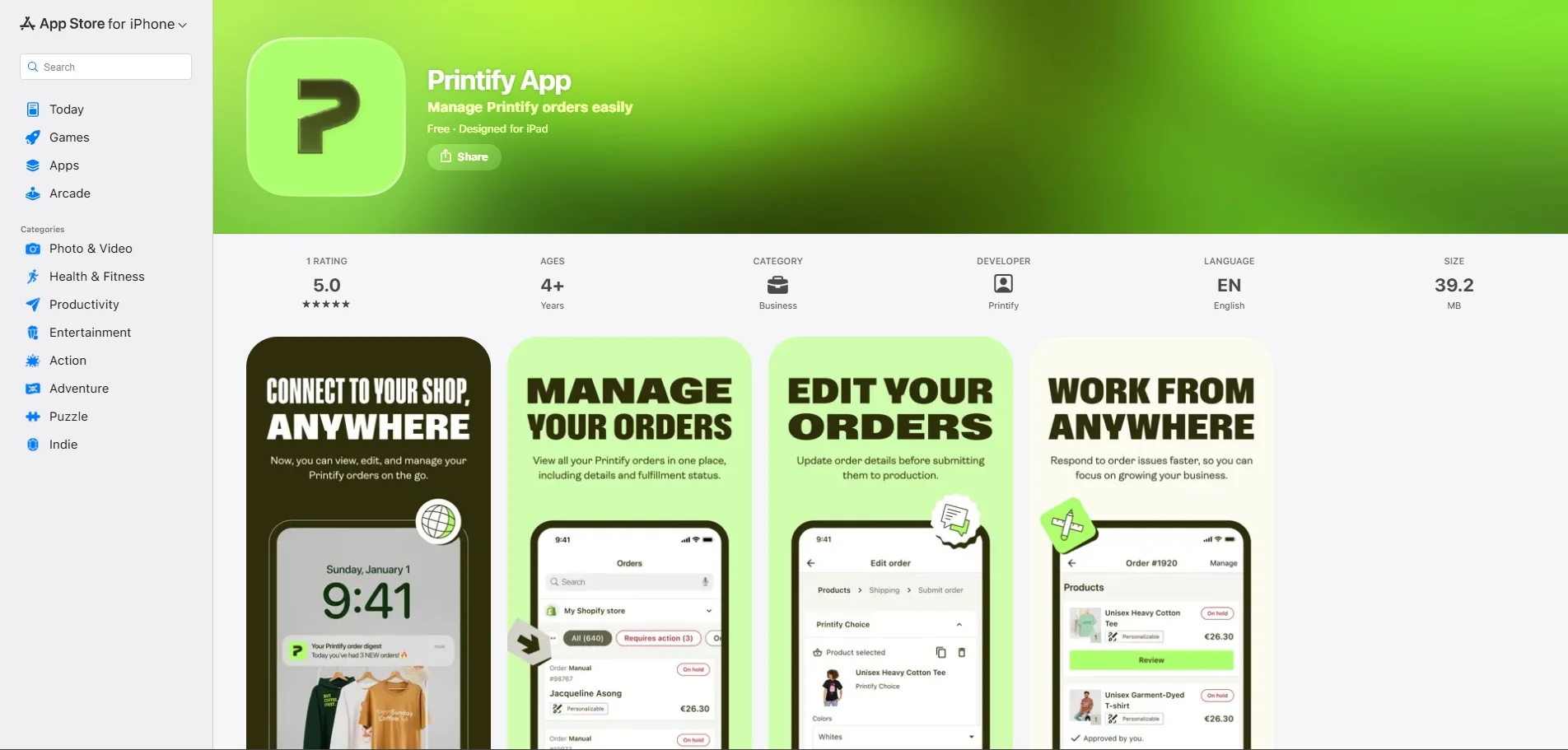 Printify mobile app