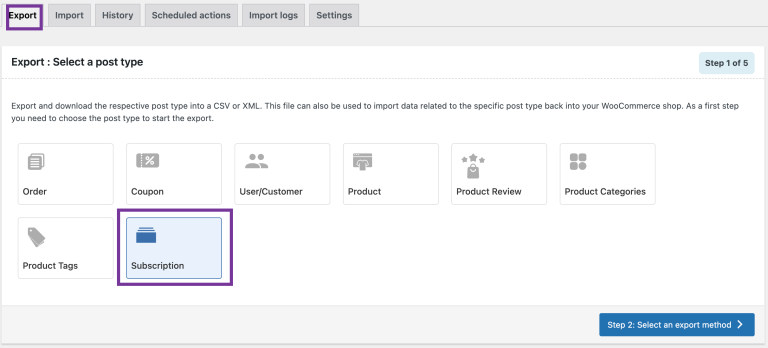 Step 1: Select a post type